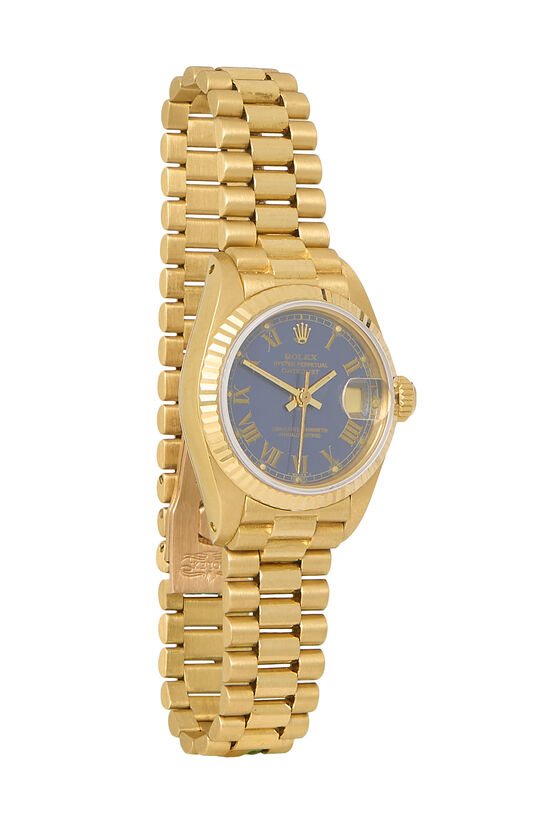 Rolex Blue Roman Dial President Yellow Gold 69178 26mm