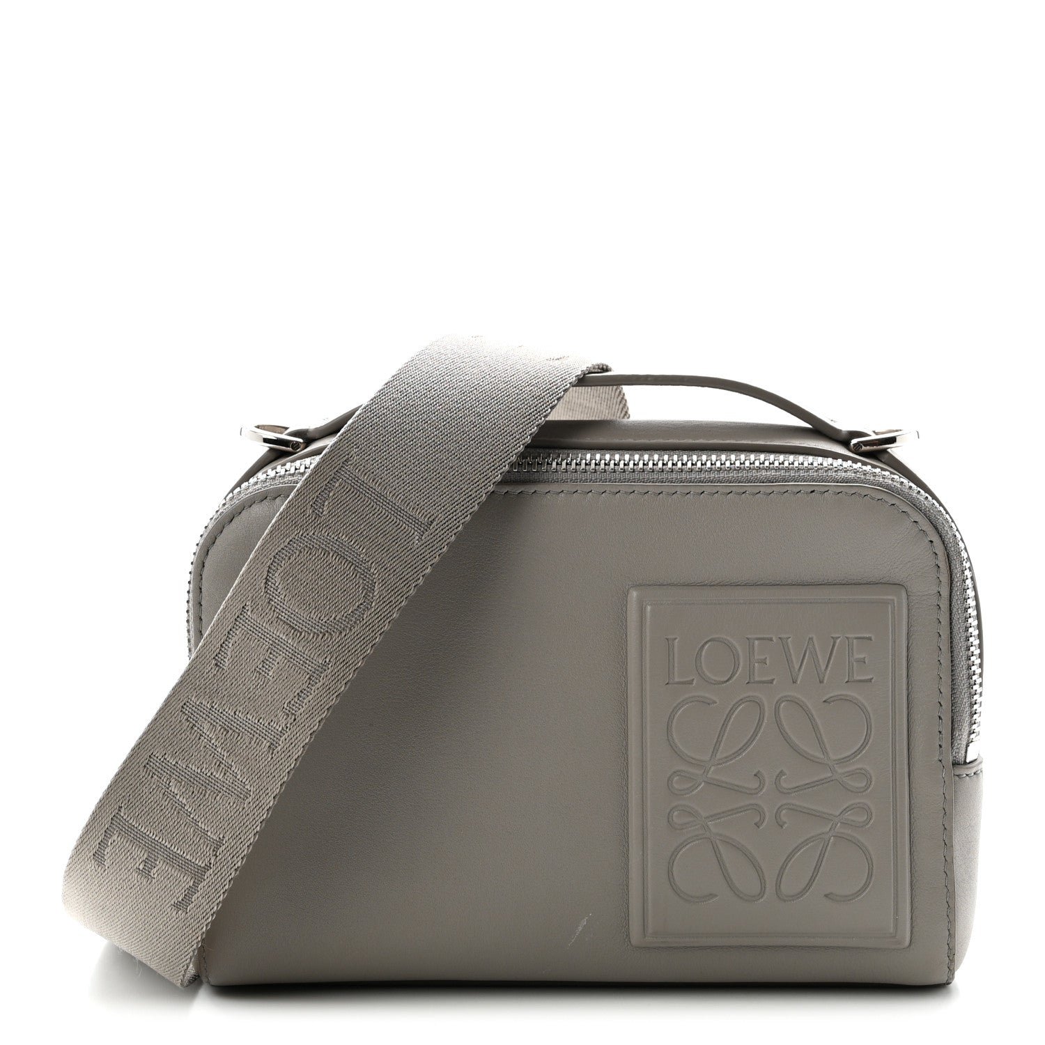 Loewe Satin Calfskin Mini Camera Bag Shell Grey