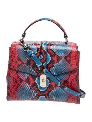 Brahmin Embossed Leather Top Handle Bag