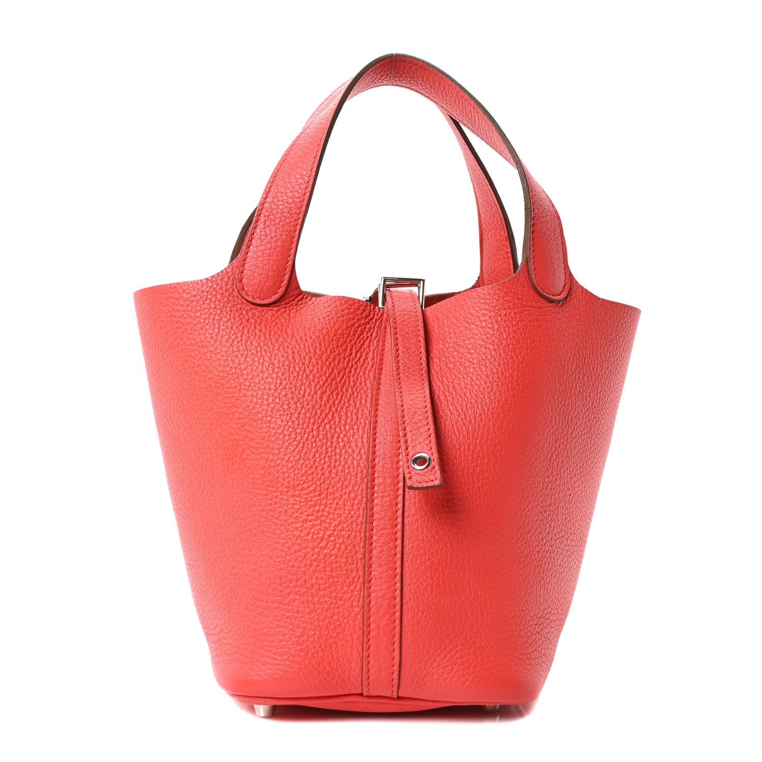 Hermes Taurillon Clemence Picotin Lock 18 PM Rouge Pivoine