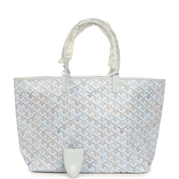Goyard Goyardine Polar Blue Saint Louis PM Tote Palladium Hardware