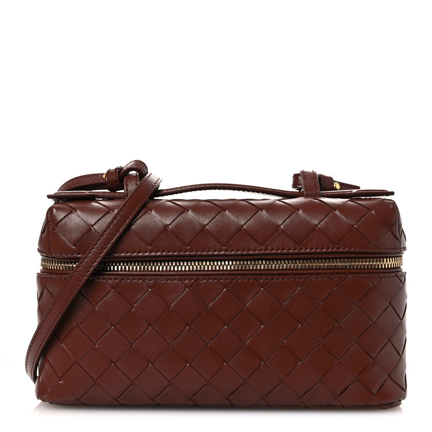 Bottega Veneta Nappa Intrecciato Bang Bang Vanity Case Sapele