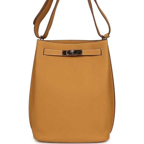 Pre-owned Hermes So Kelly 22 Natural Sable Togo Palladium Hardware