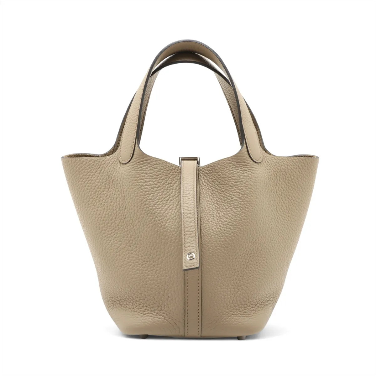Hermès Picotin Lock 18 PM Taurillon Clemence beige malfa Silver Metal Fittings B