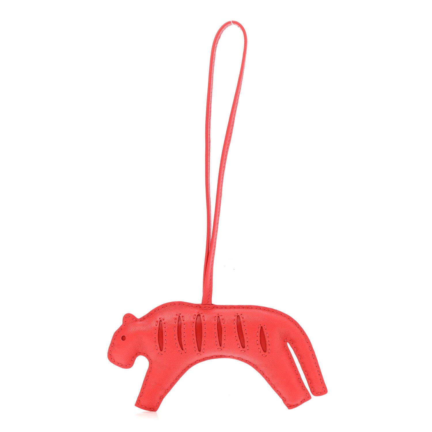 Hermes Milo Lambskin Rooroo Bag Charm Rose Texas Rouge Indien