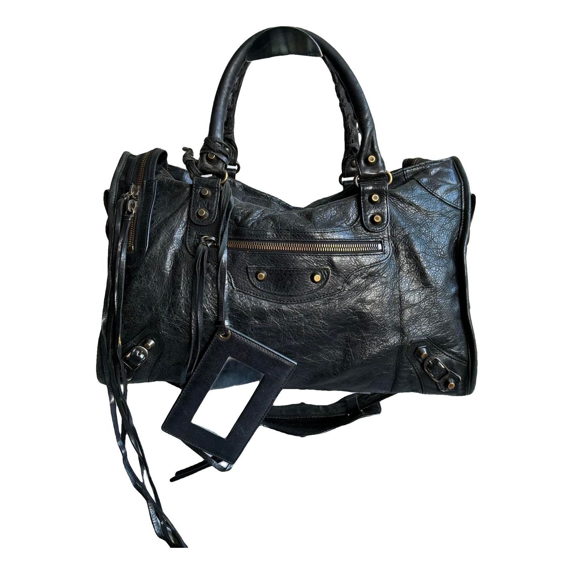 City leather handbag