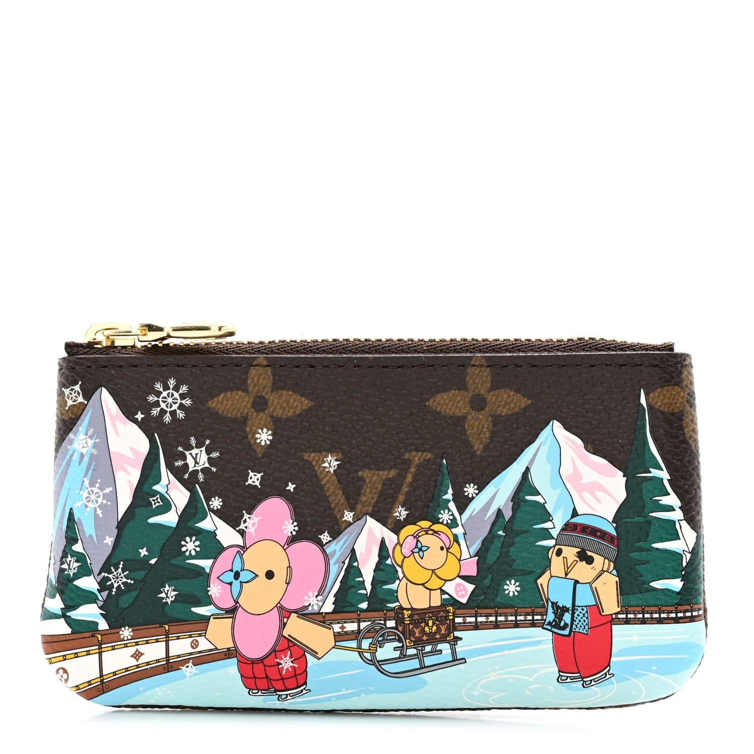 Louis Vuitton Monogram 2023 Christmas Animation Alpine Key Pouch  Pink