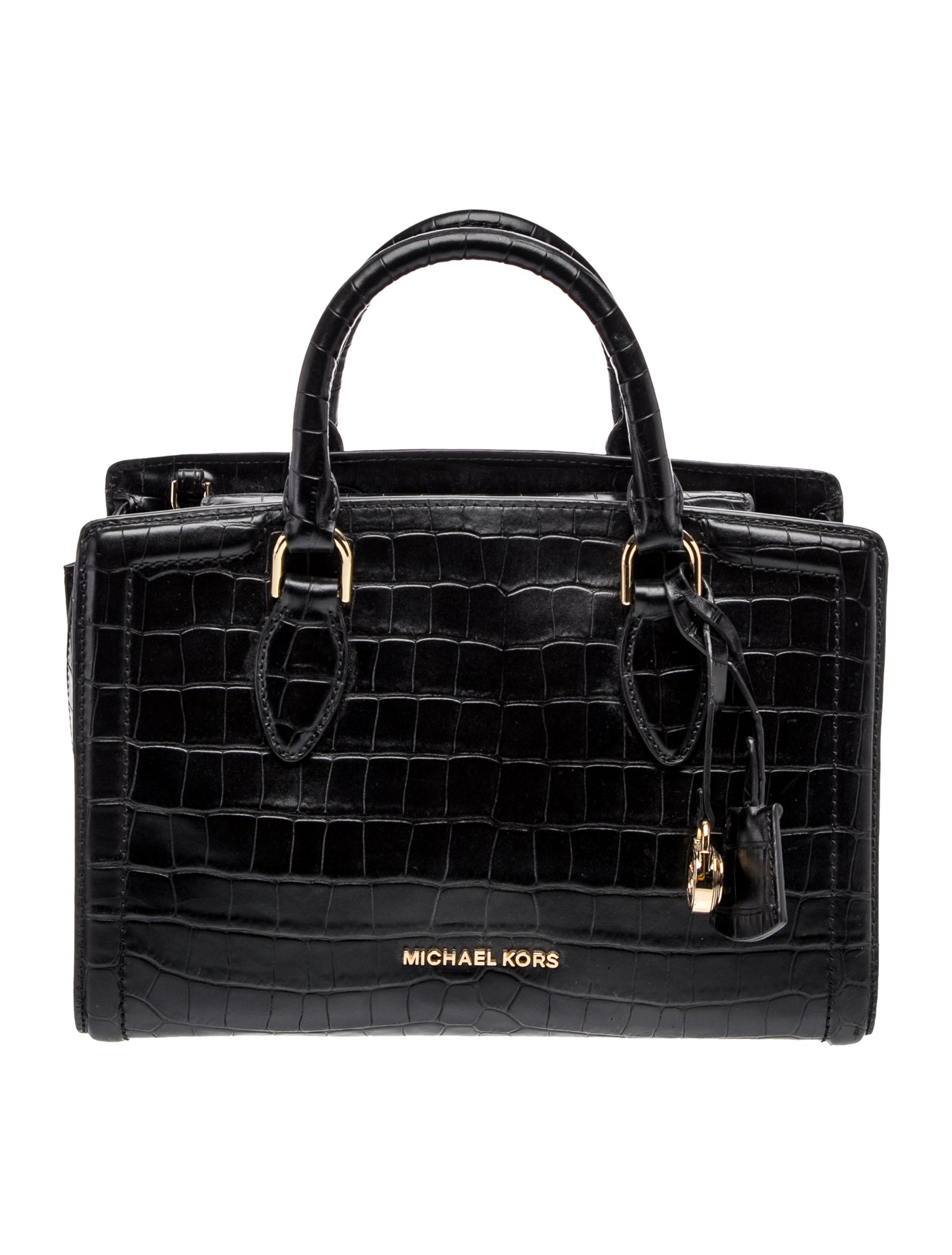 Embossed Leather Top Handle Bag