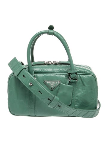 Enameled Metal Triangle Top Handle Bag Medium
