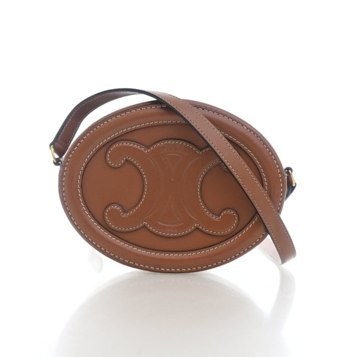 Celine Calfskin Triomphe Oval Cuir Bag
