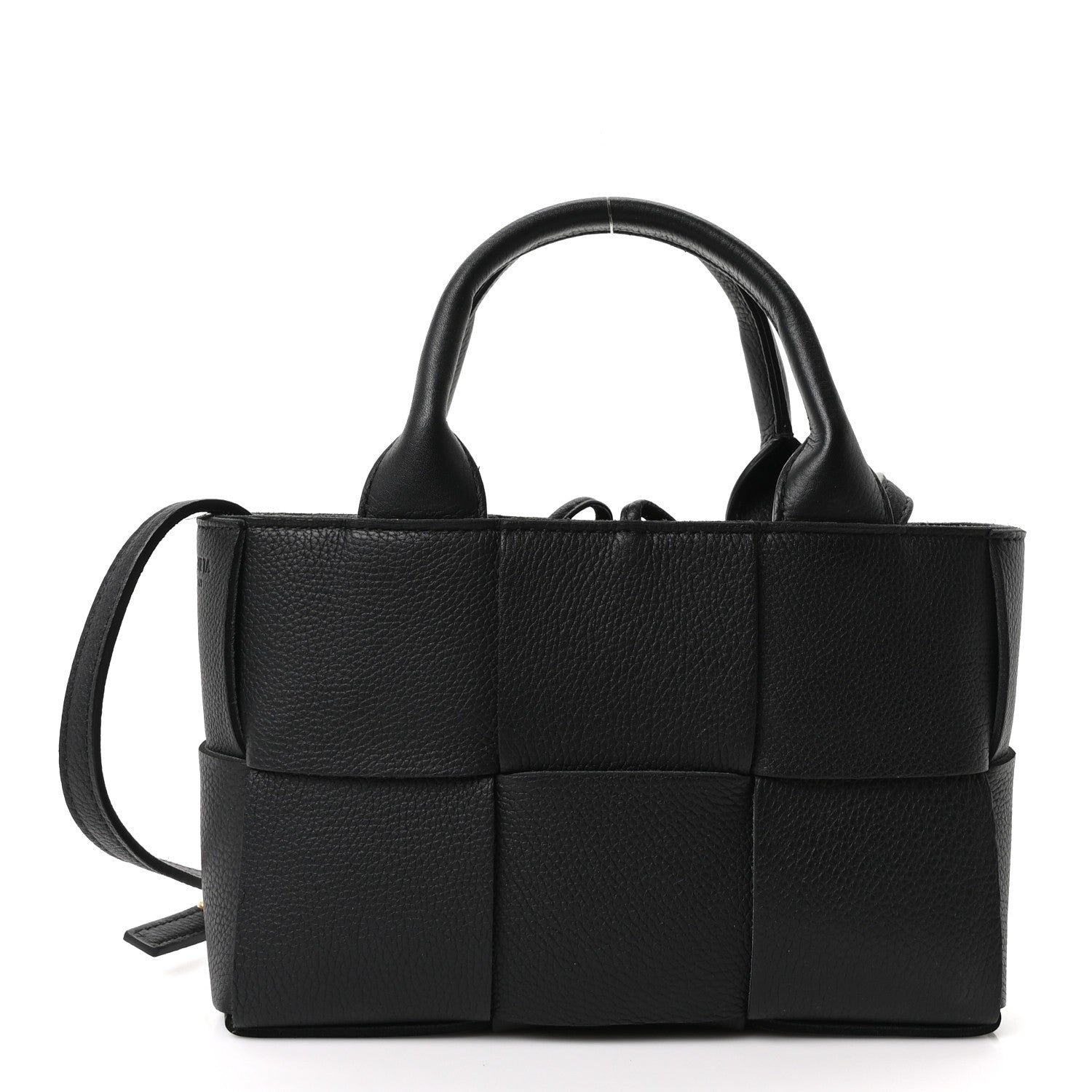 Bottega Veneta Bottega Veneta Grained Calfskin Maxi Intrecciato Mini Arco Tote Black