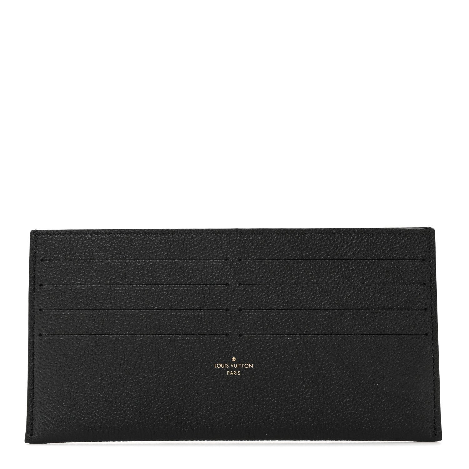 Louis Vuitton Calfskin Felicie Chain Wallet Card Holder Insert Black