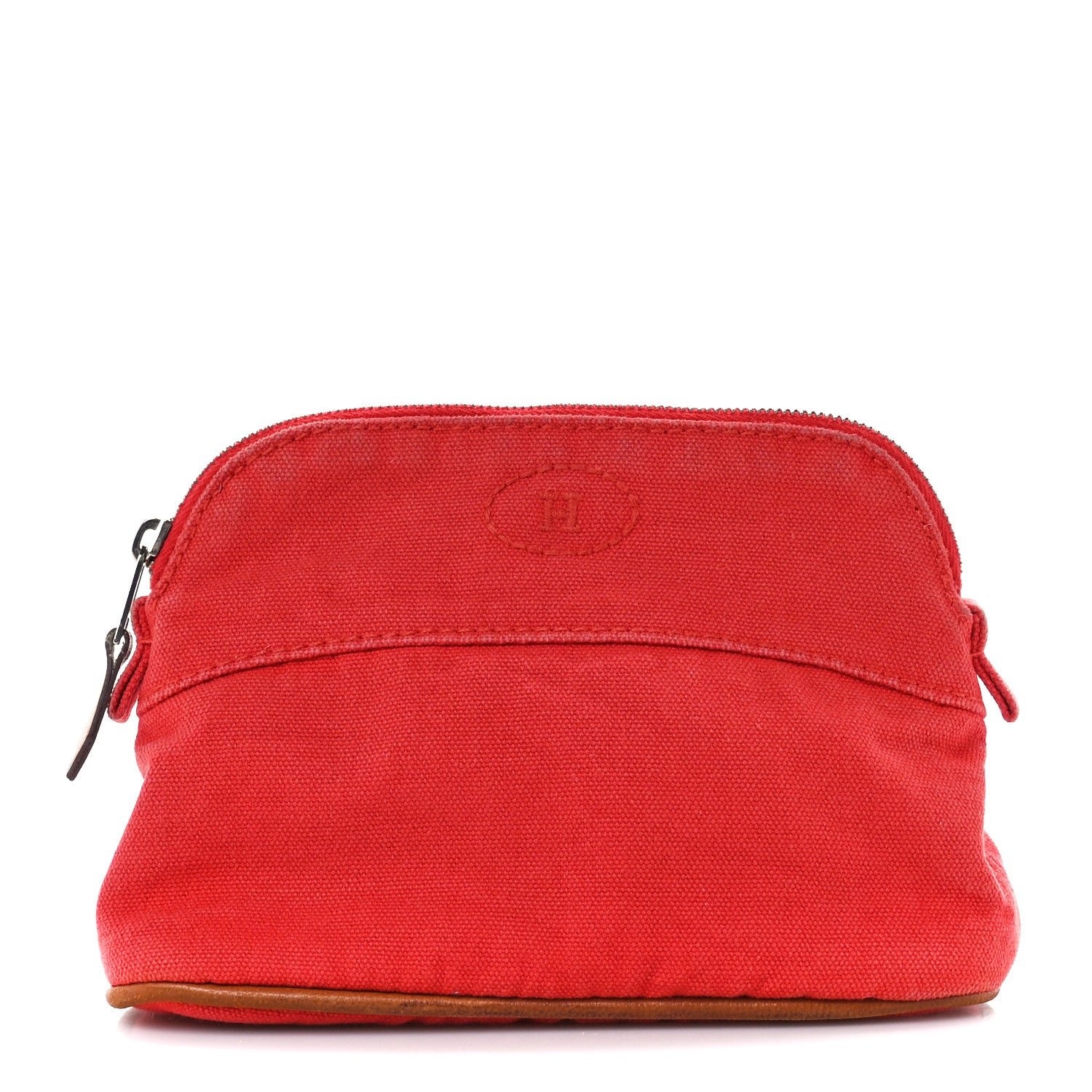 Hermes Cotton Bolide Travel Cosmetic Pouch Rouge
