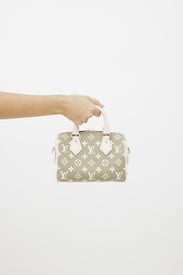 Louis Vuitton Green & White Speedy Bandoulière 20 Bag