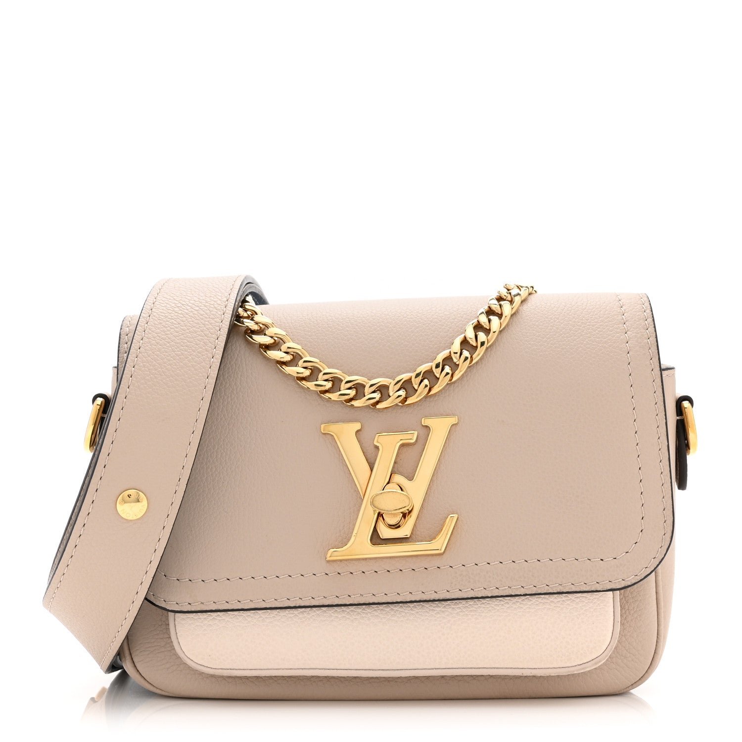 Louis Vuitton Grained Calfskin Lockme Tender Greige