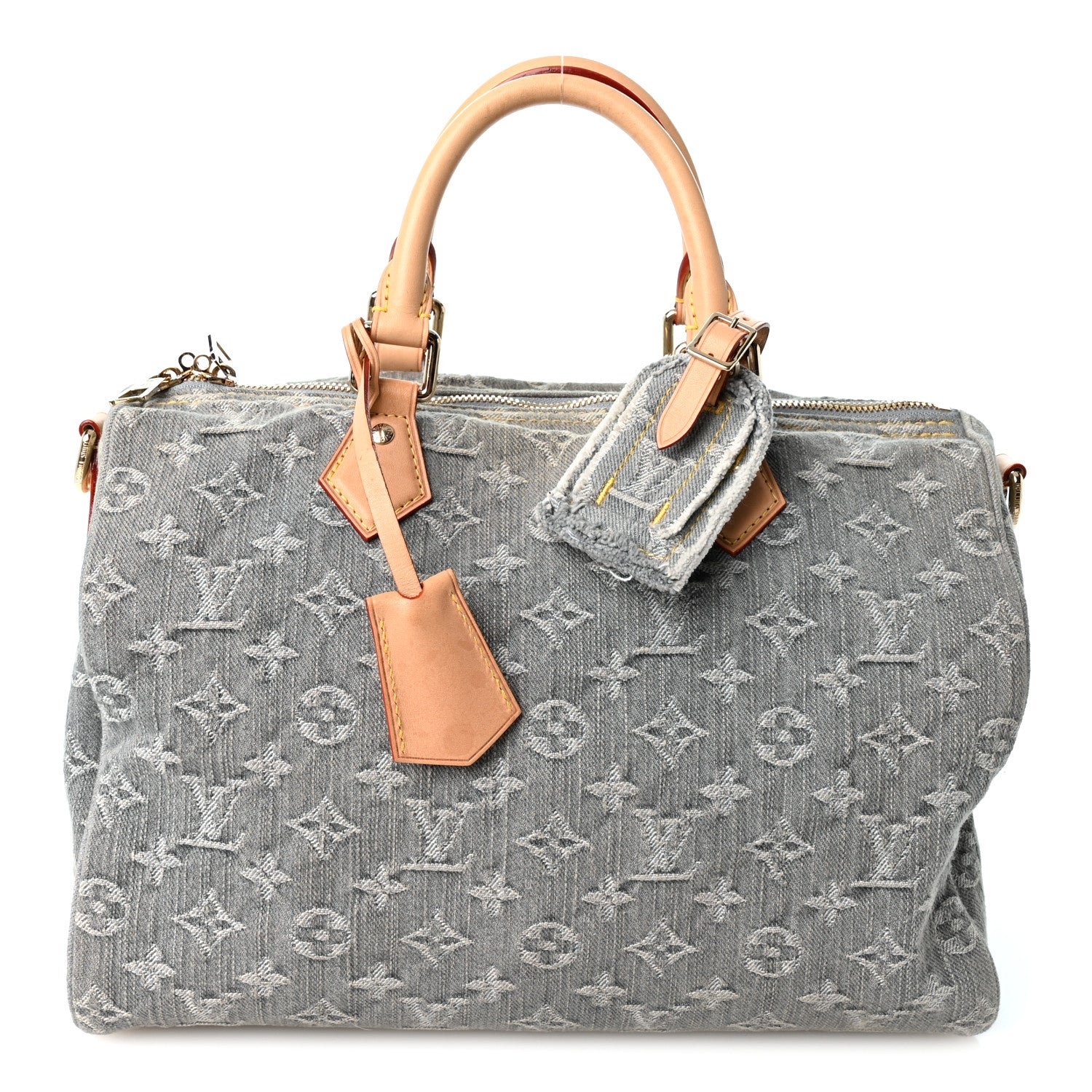 Louis Vuitton Monogram Denim Speedy Soft 30 Washed Gray