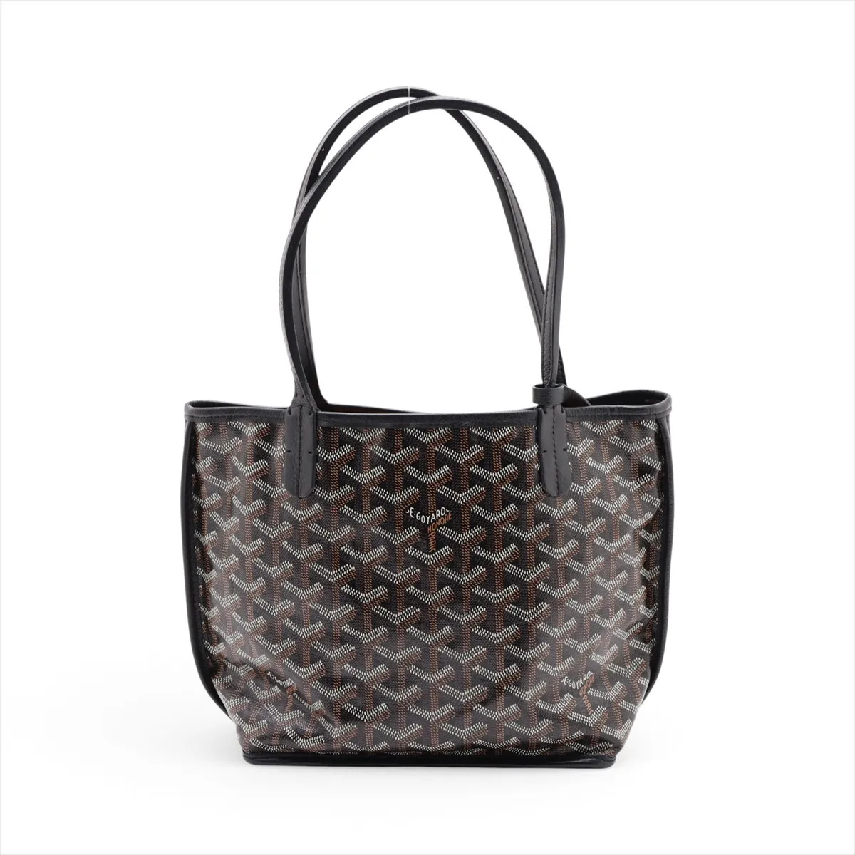 Goyard Anjou Mini PVC & leather Hand bag Black