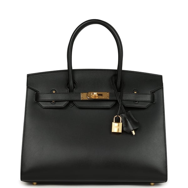 Hermes Pre-owned Hermes Birkin Sellier 30 Black Monsieur Gold Hardware