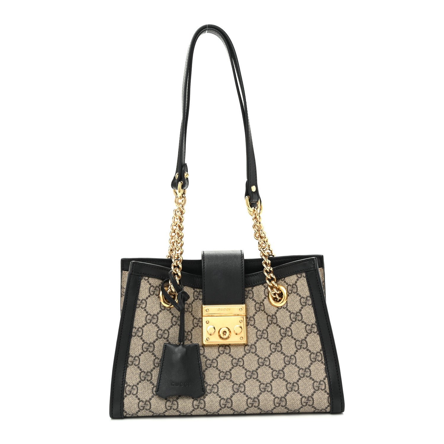Gucci GG Supreme Monogram Small Padlock Tote Black
