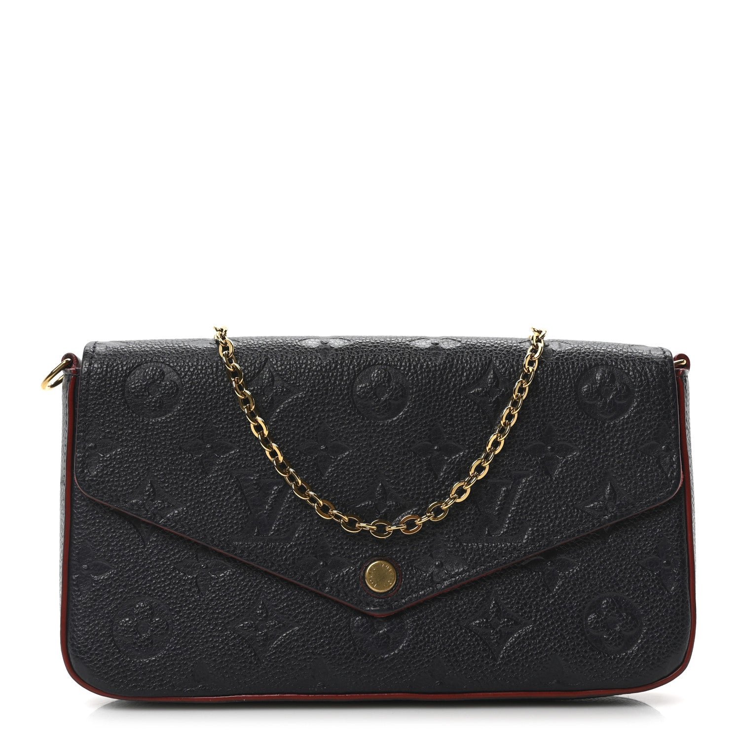 Louis Vuitton Empreinte Pochette Felicie Chain Wallet Marine Rouge
