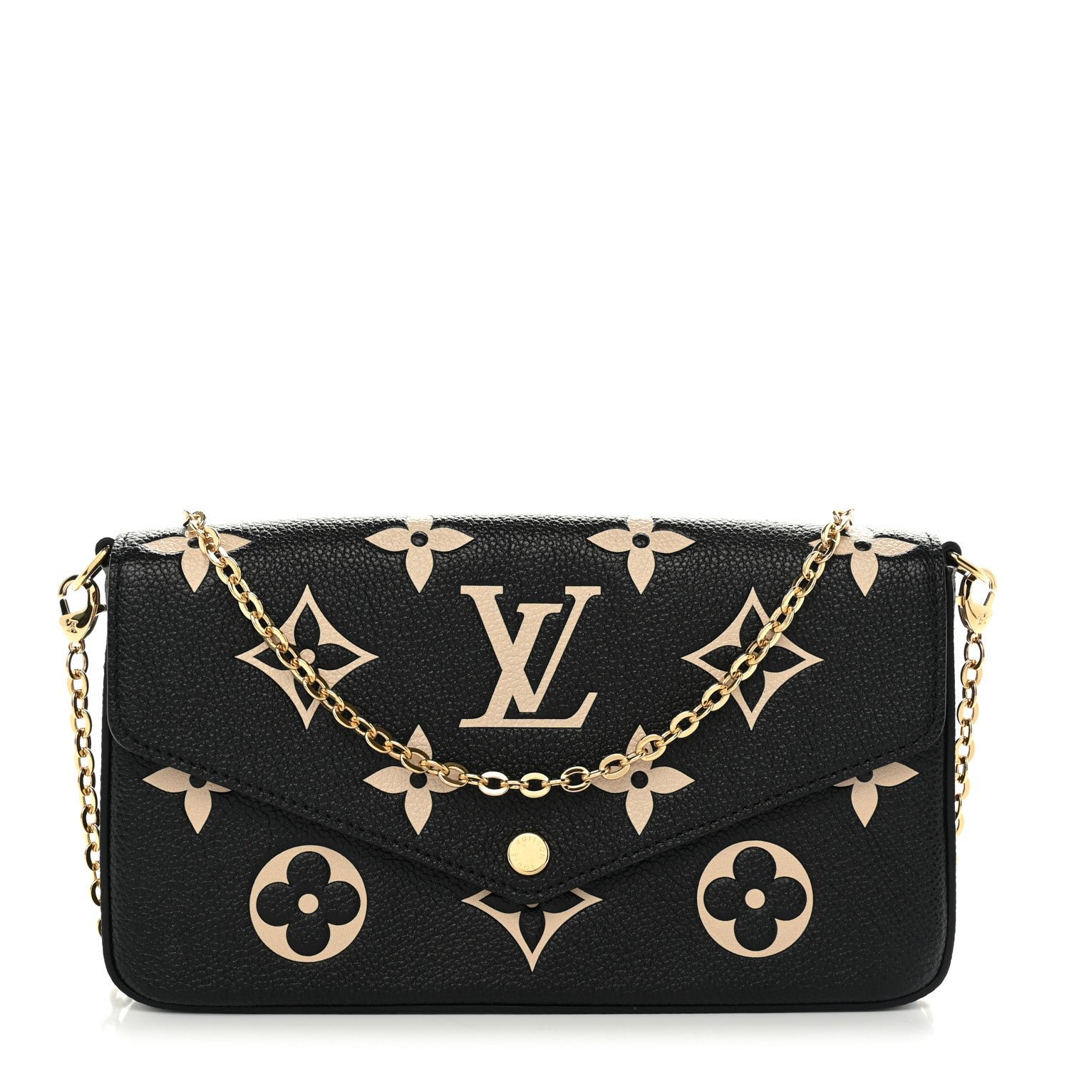 Louis Vuitton Empreinte Monogram Giant Felicie Pochette Black Beige