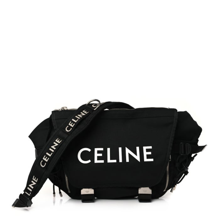 Celine Canvas Medium Trekking Messenger Bag Black