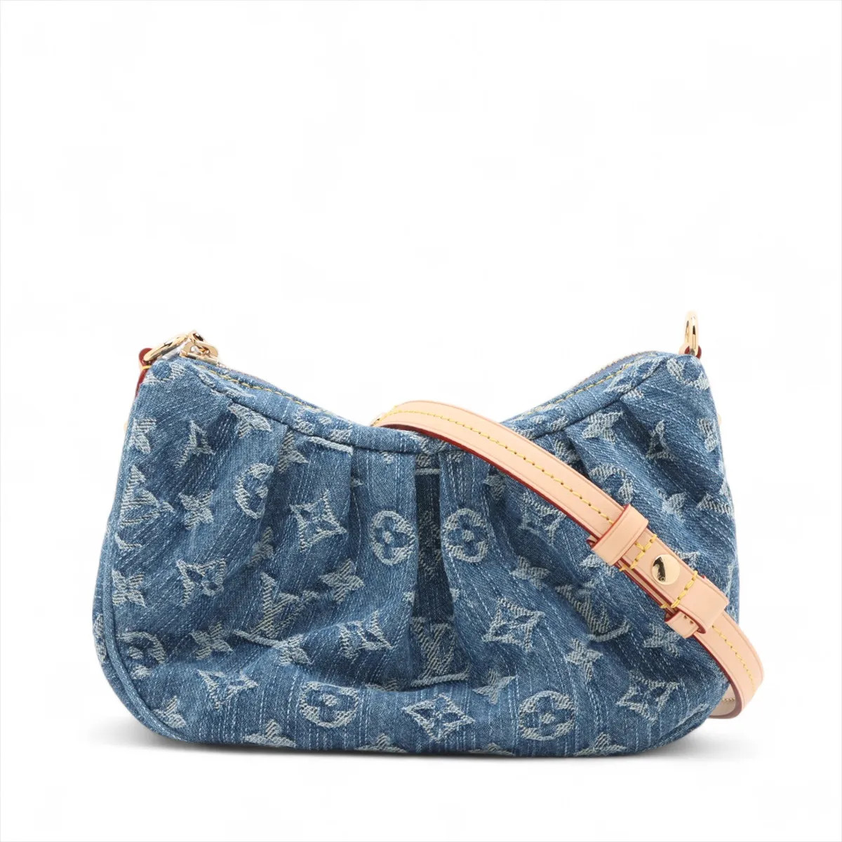 Louis Vuitton Monogram denim Pochette Ballet M13571 Blue There was an RFID respo