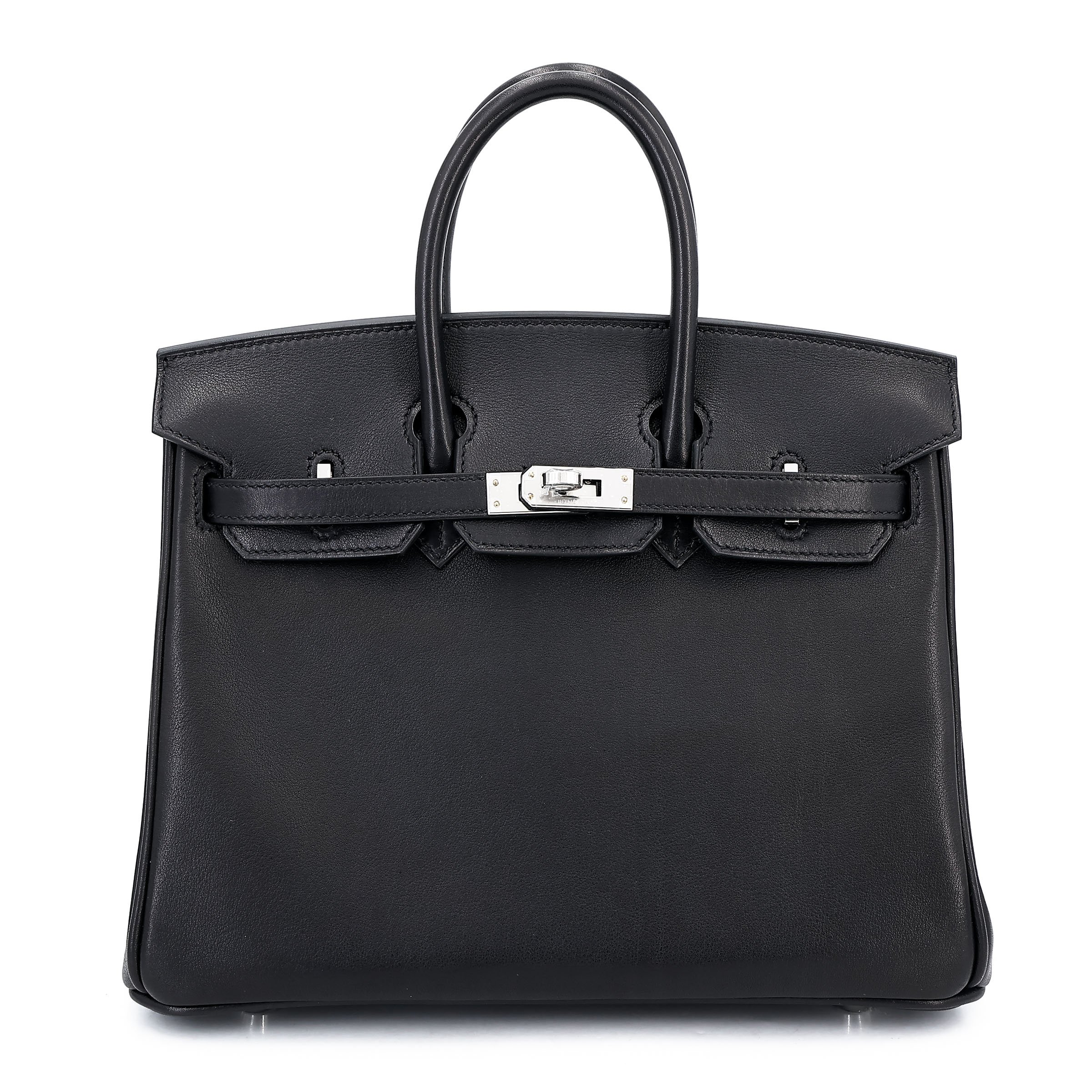Hermes Brand New ( Rank N ) HERMÈS Birkin 25 Noir (89) Volupto calfskin Palladium hardware K (2025)