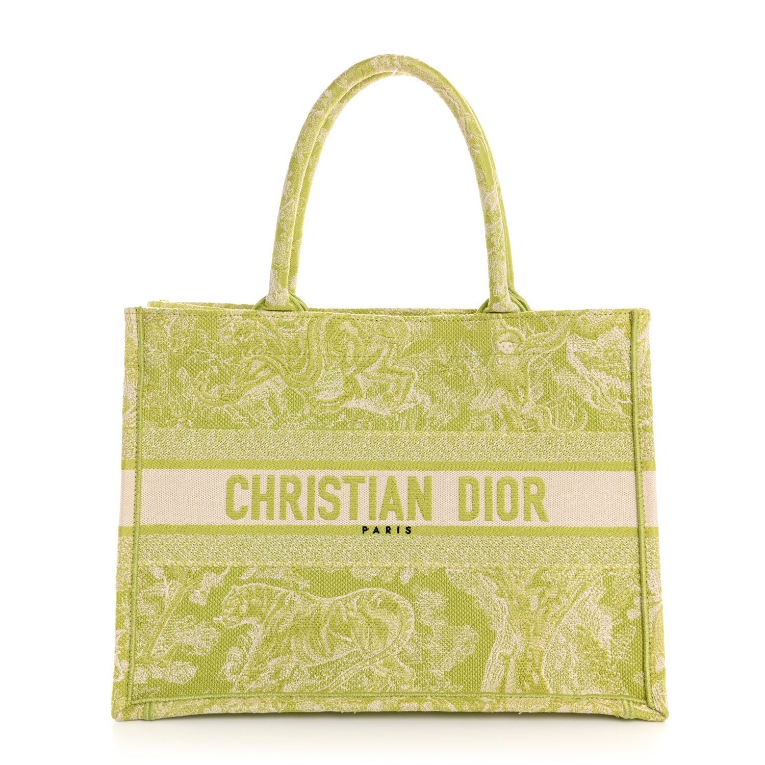 Dior Canvas Embroidered Medium Dioriviera Toile De Jouy Book Tote D-Lite Green