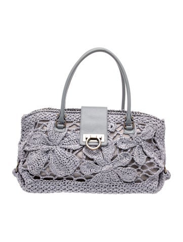 Ferragamo Raffia Top Handle Bag
