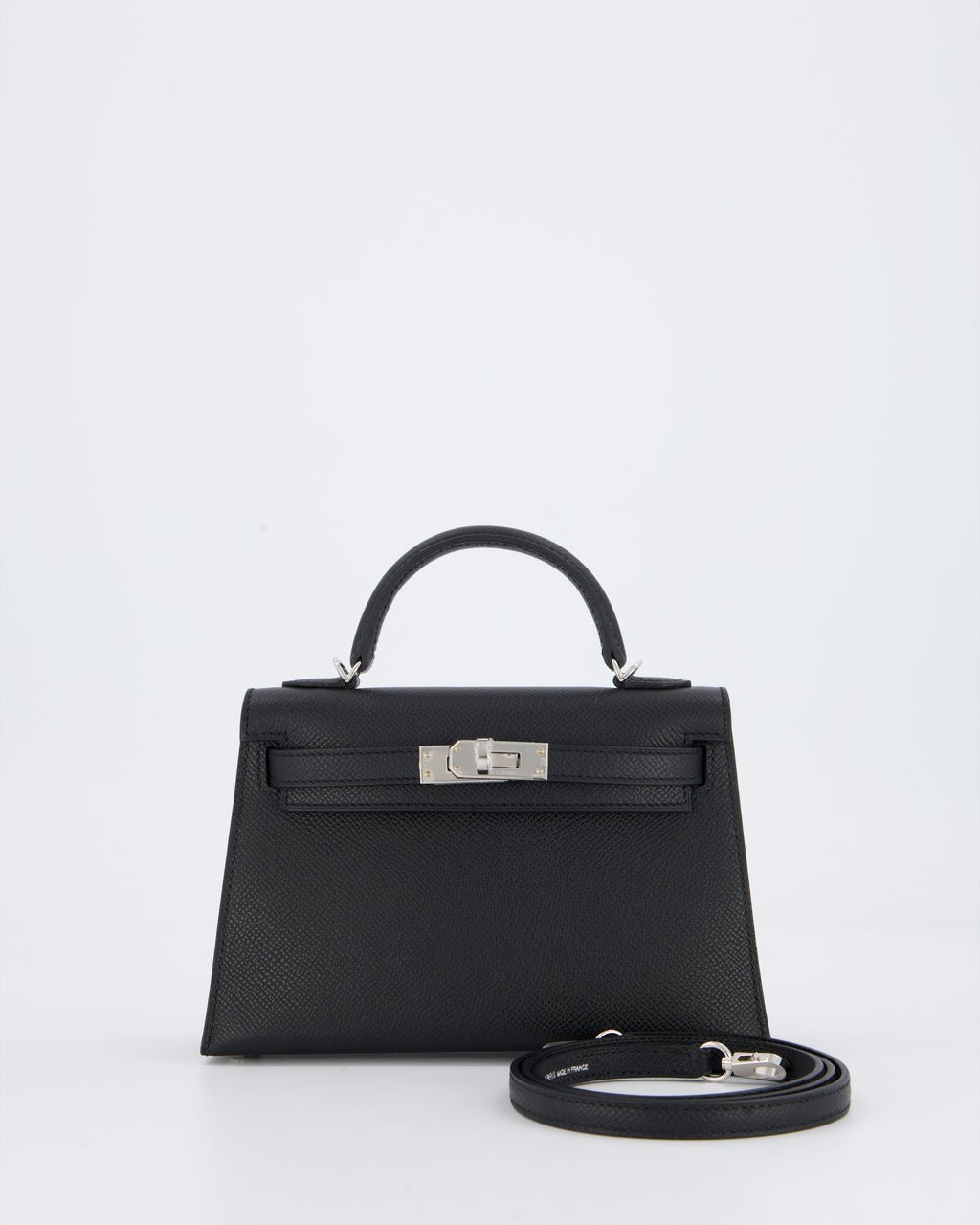 *EXTRA RARE* Hermès Mini Kelly II Bag in Noir Epsom Leather with Palladium Hardware