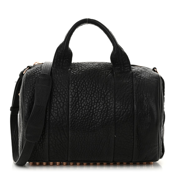Alexander Wang Pebbled Lambskin Rocco Black Rose Gold Hardware