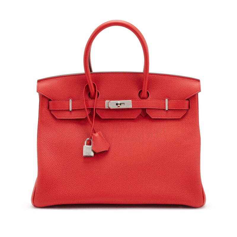 Hermes Rouge Casaque Togo Birkin 25 Palladium Hardware, 2019