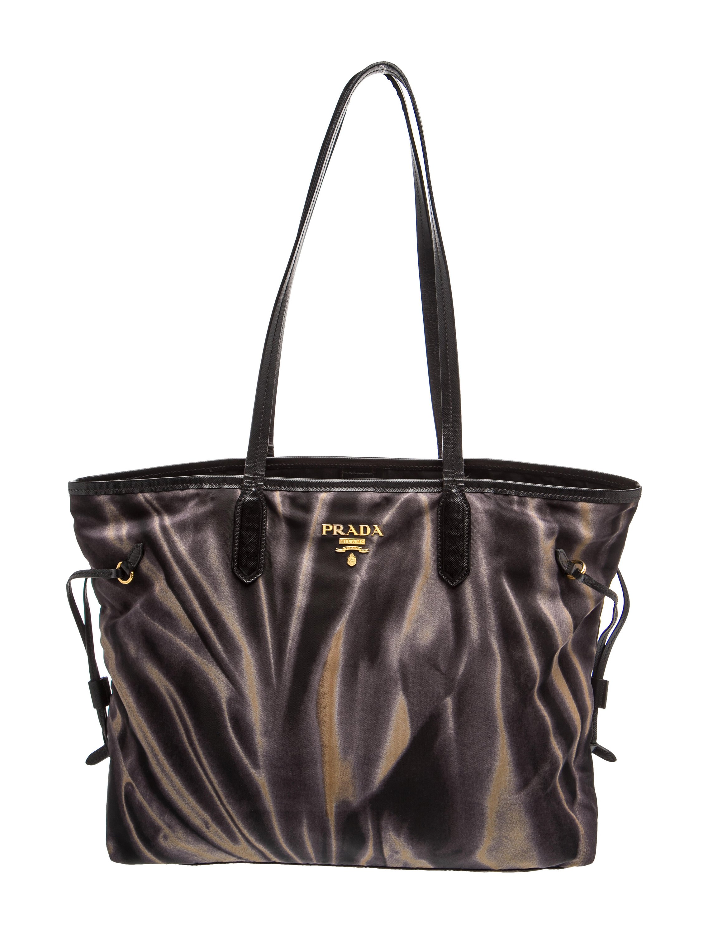 Saffiano Leather Drawstring Shopping Tote Large