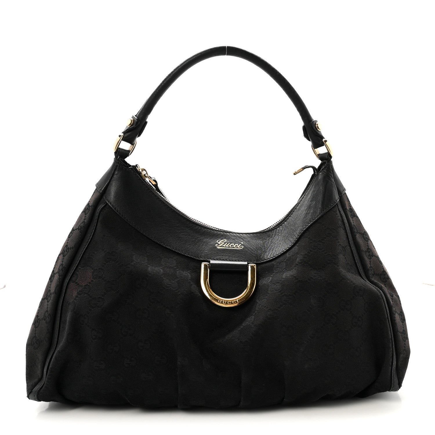 Gucci Monogram Large D Ring Hobo Black