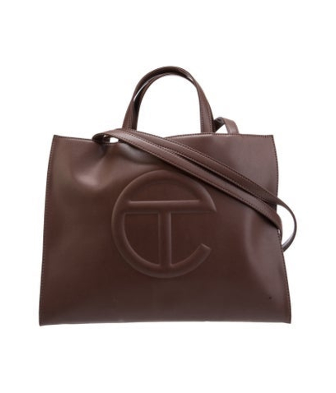 Telfar Vegan Leather Chocolate Shopping Medium