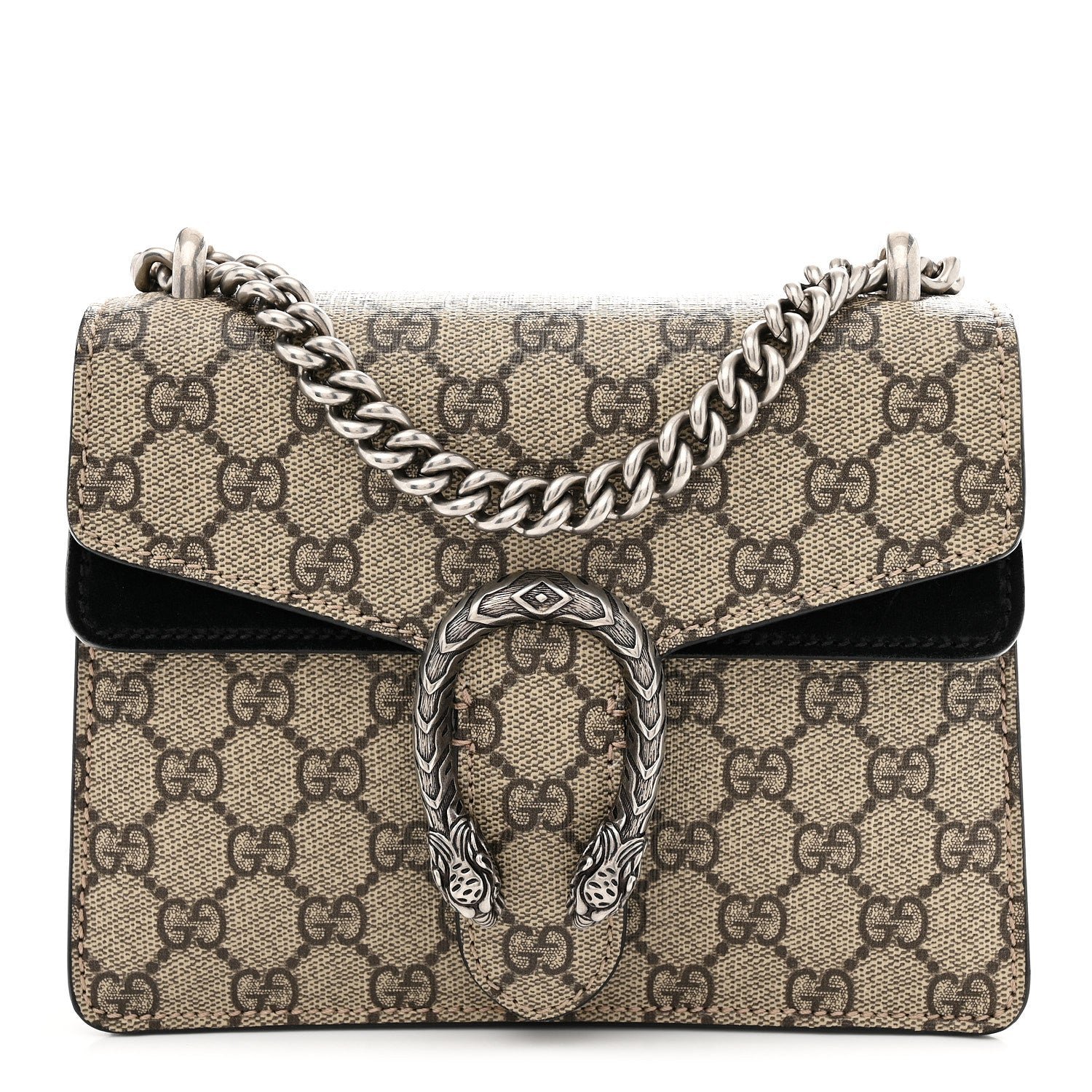 Gucci GG Supreme Monogram Mini Dionysus Shoulder Bag Black