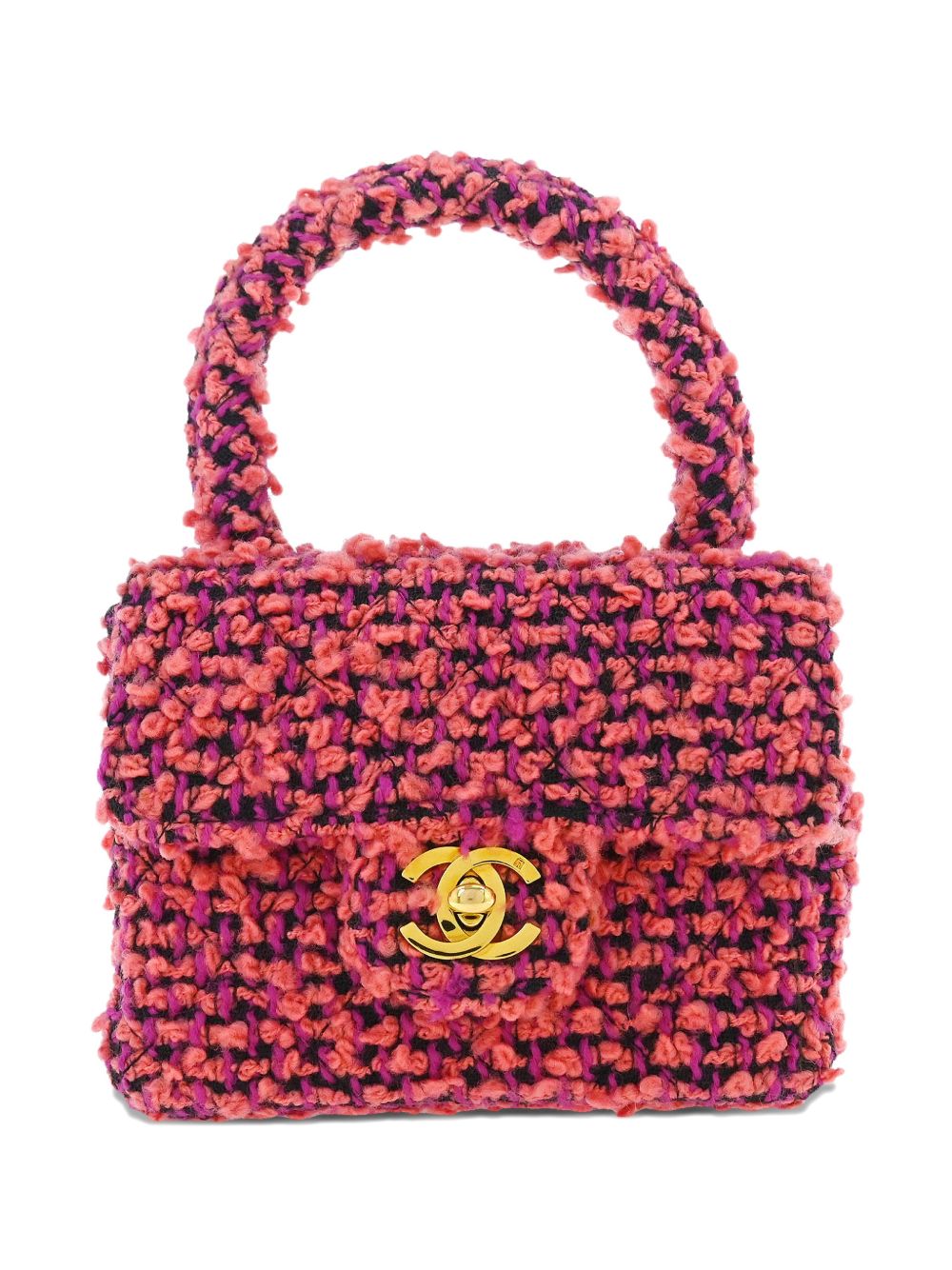 1992 tweed top-handle mini bag
