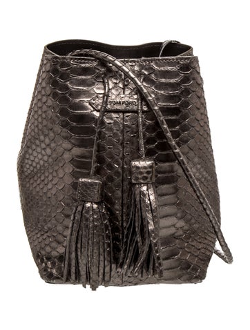 Embossed Leather Bucket Bag