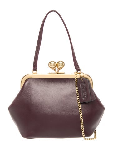 Coach Leather Kisslock Frame Bag 16