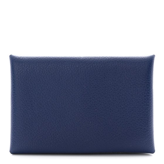 Hermes Evercolor Verso Calvi Card Case Bleu Saphir Bleu France