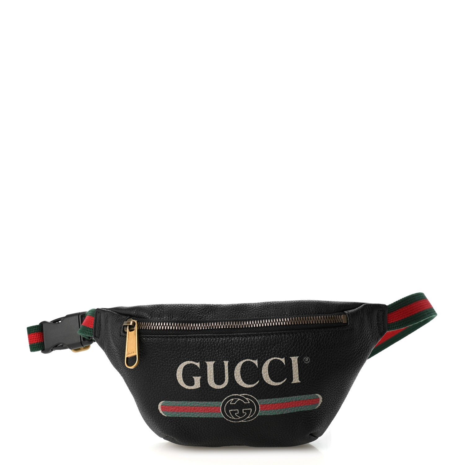 Gucci Grained Calfskin Small Logo Belt Bag Black