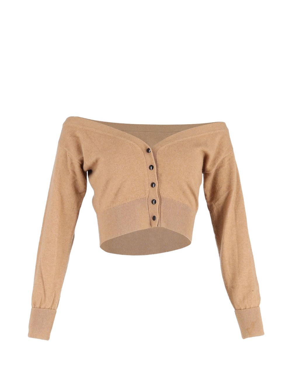 off-shoulder cropped cardigan