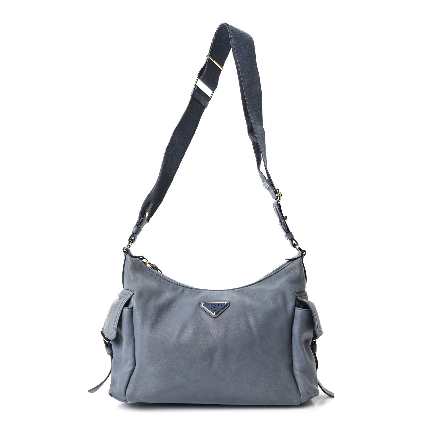 Prada Nappa Large Explore Shoulder Bag Aviation Blue