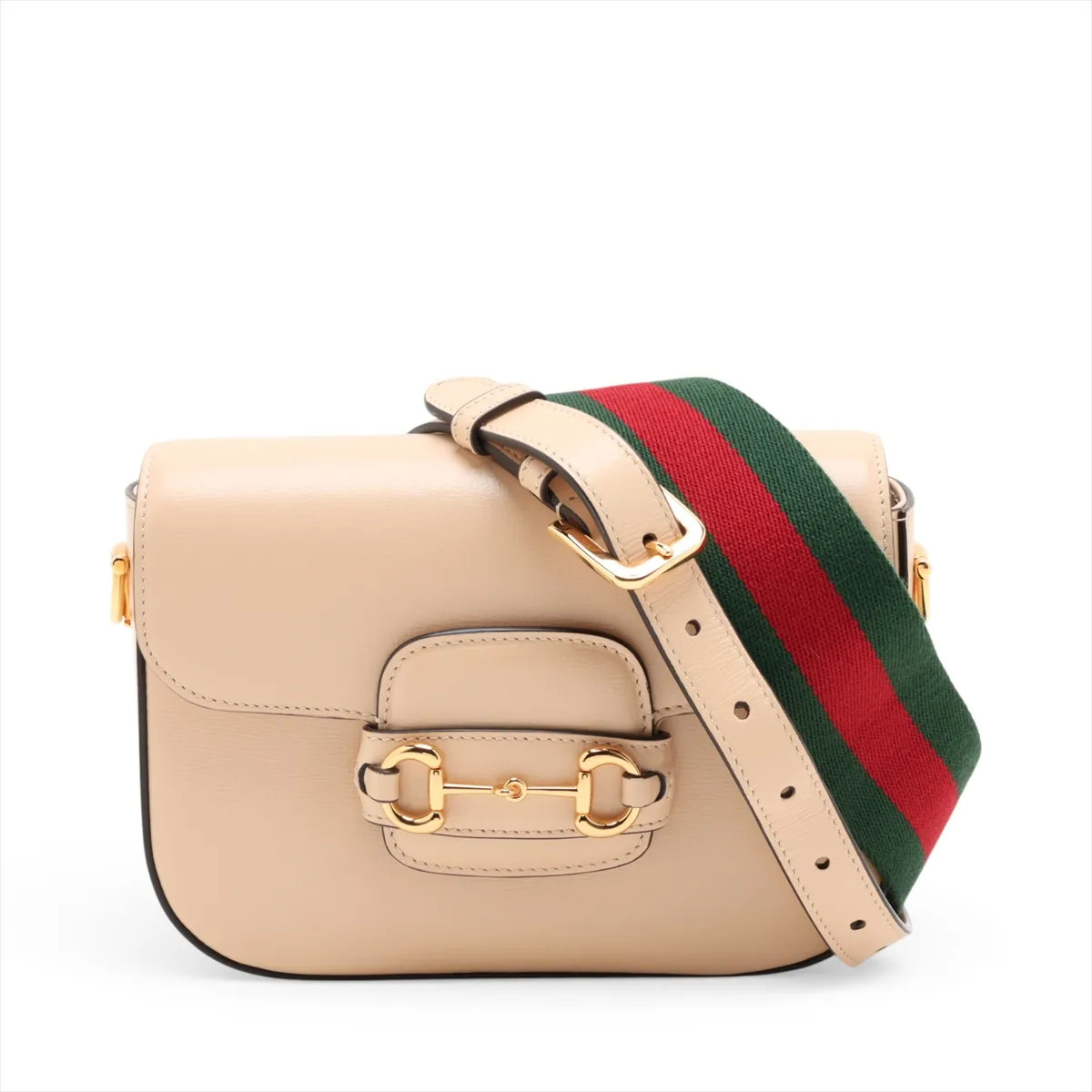 Gucci Horsebit 1955 658574 Leather 2 Way Shoulder Bag Beige