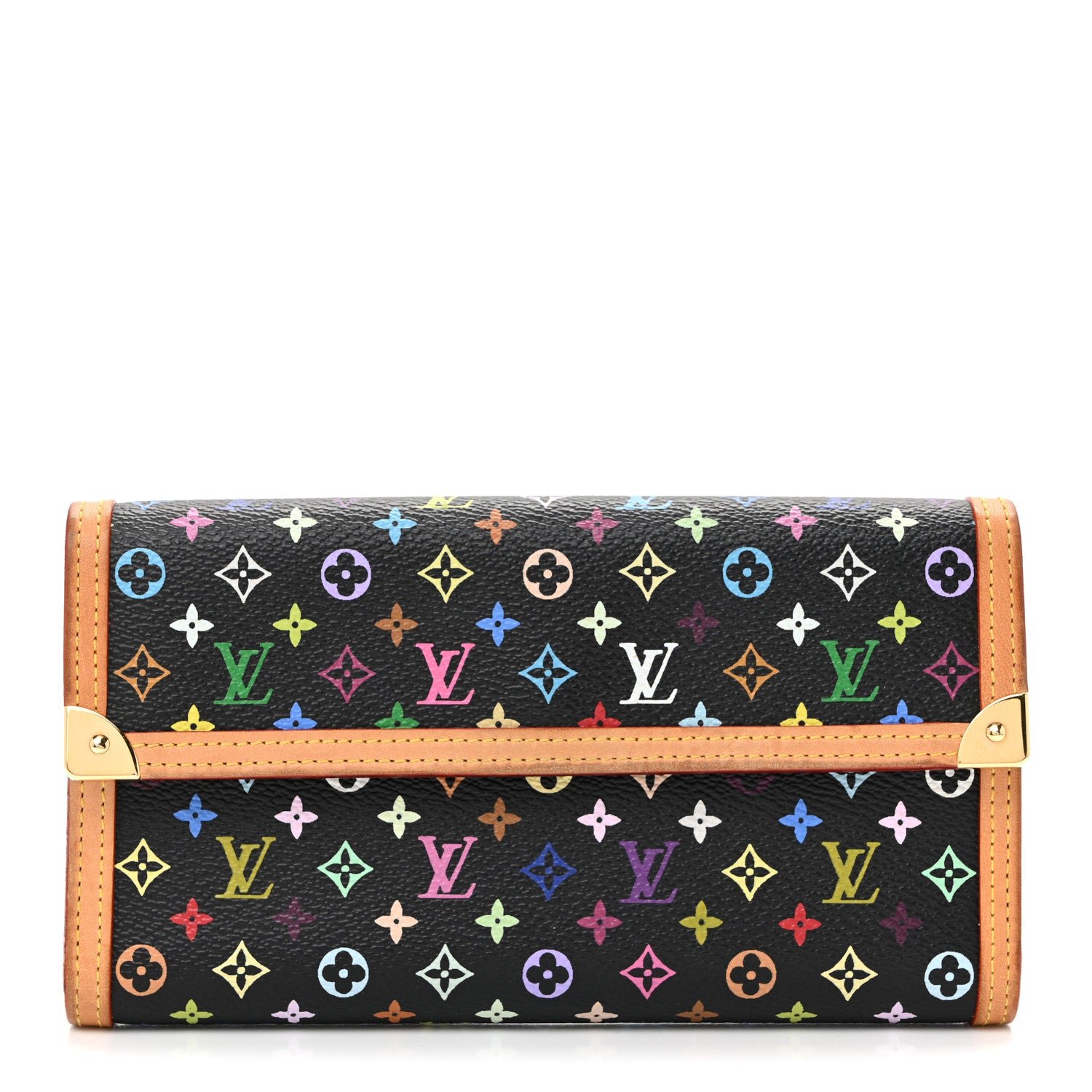Louis Vuitton Monogram Multicolor Porte Tresor International Wallet Black