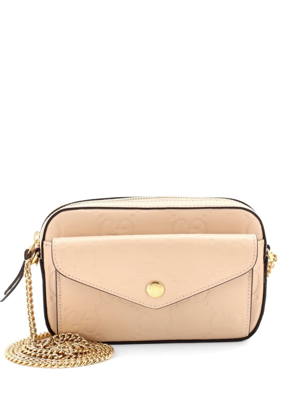 Front Pocket Chain Shoulder Bag Jumbo GG Embossed Leather Super Mini crossbody bag