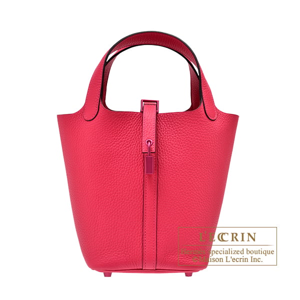 Hermes Hermes Picotin Lock Monochrome bag 18/PM So-pink Rose mexico Clemence leather Pink hardware