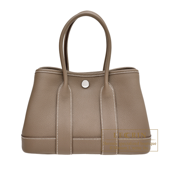 Hermes Neo Garden bag 23 Etoupe grey Togo leather Silver hardware