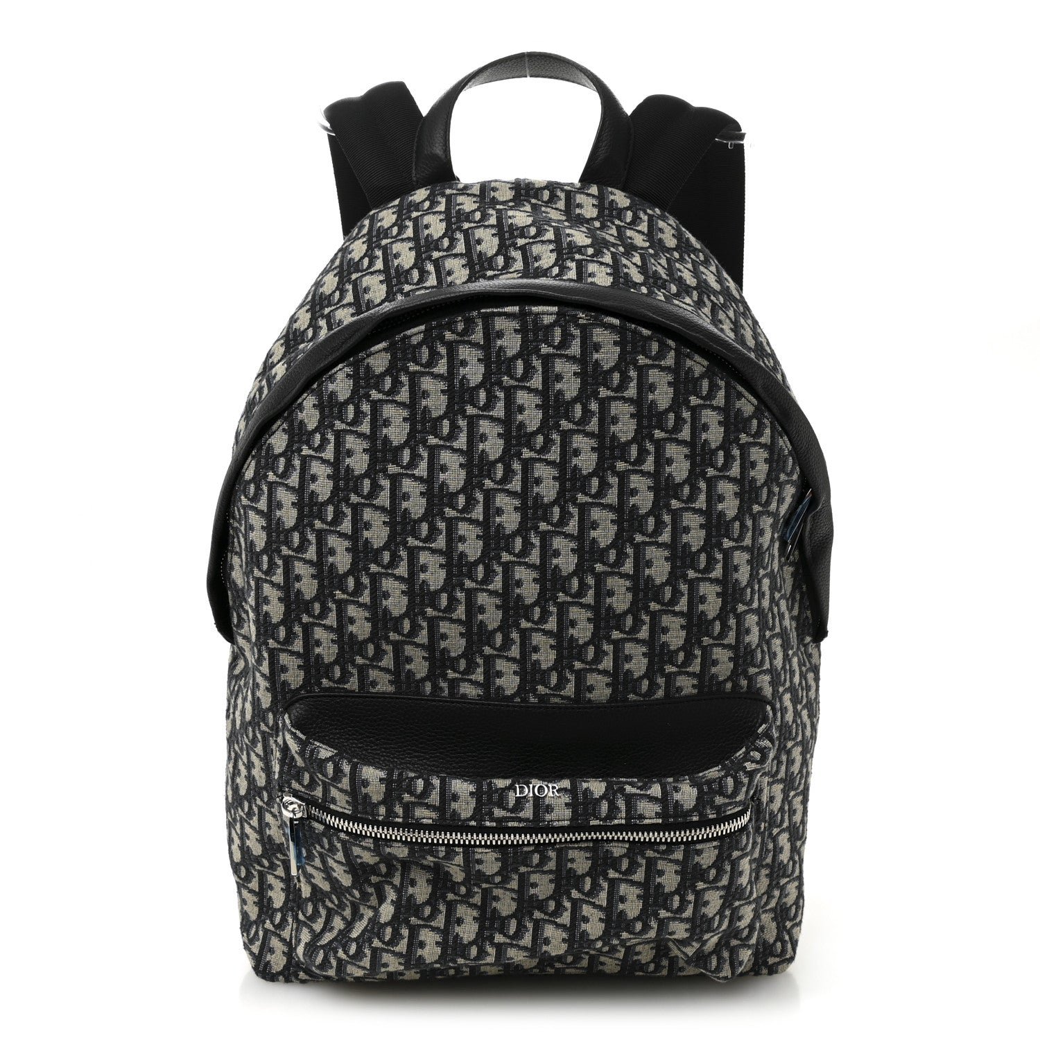 Christian Dior Oblique Calfskin Rider Backpack Beige Black